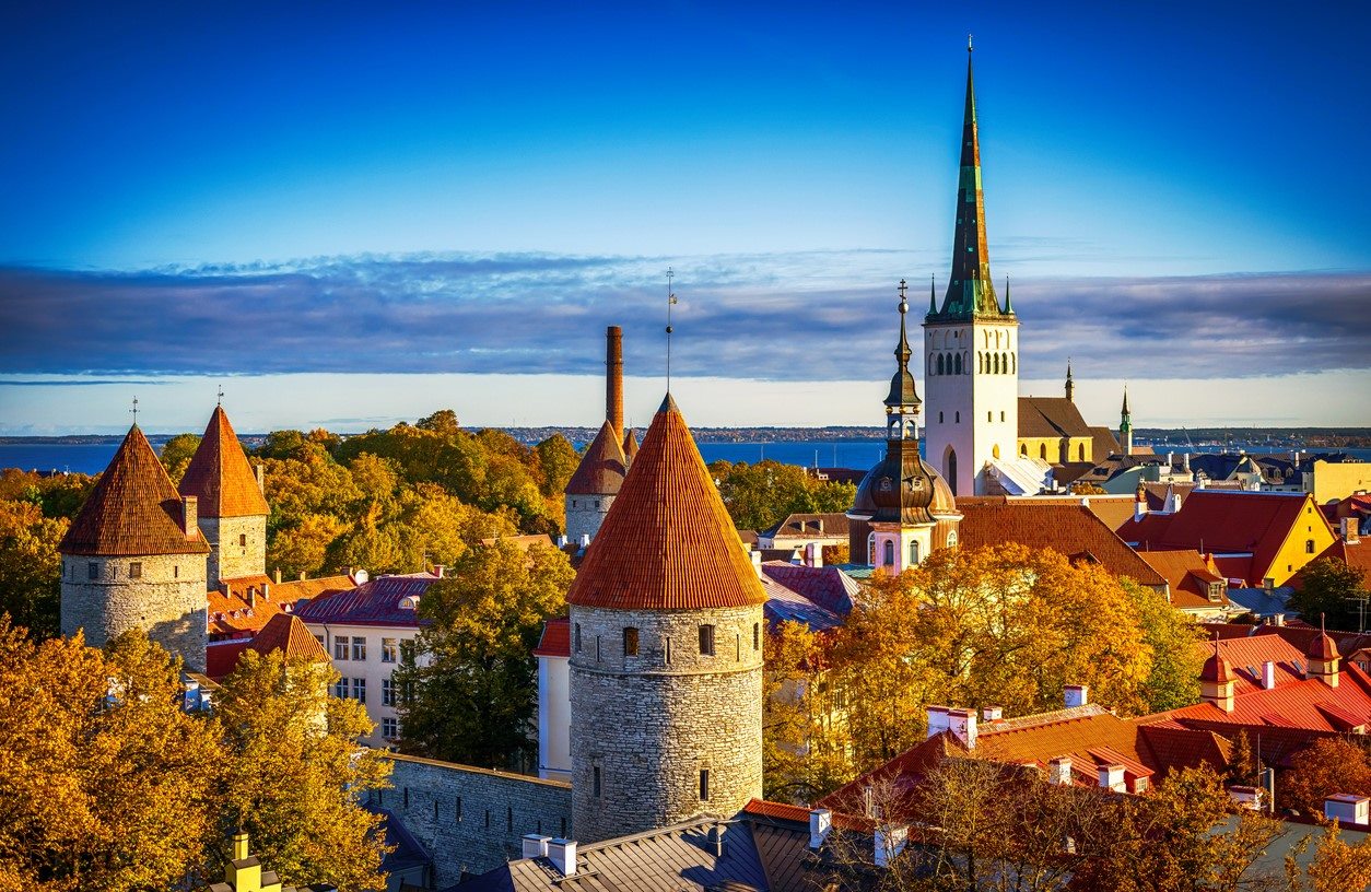 The distinctive orange turrets in Tallinn's magical Old Town. © Alan_Tow/iStock