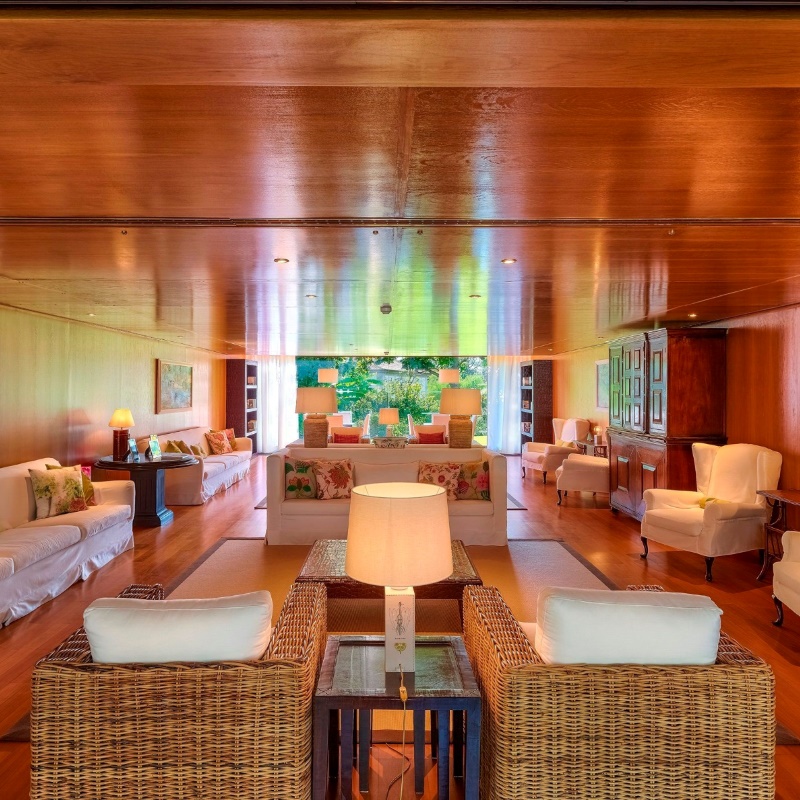 Lounge da Quinta da Casa Branca, um design hotel nos arredores do Funchal, rodeado de verde e tranquilidade. © Quinta da Casa Branca