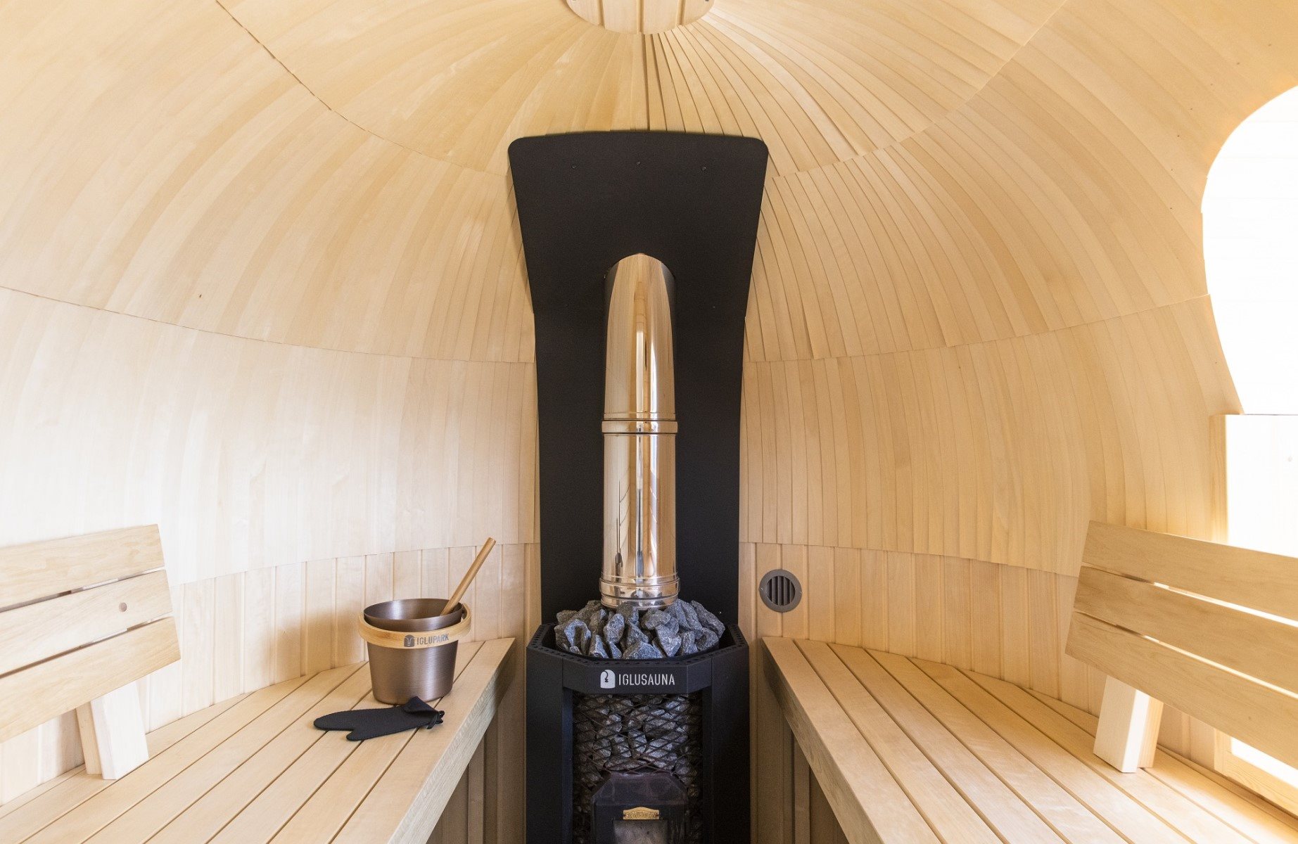One of the Iglupark saunas, where you can enjoy a classic Estonian ritual. © Iglupark