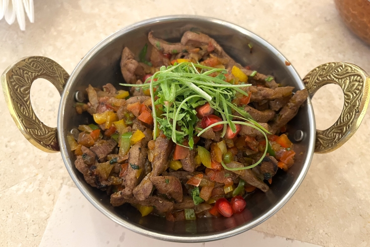Mirzam's take on lamb's liver from the Hijaz region located in the west of Saudi Arabia. © Michelin
