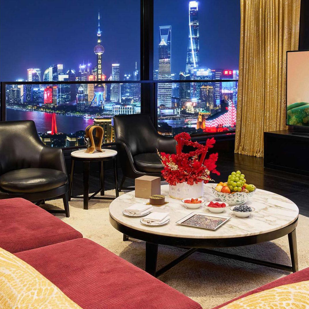 Stelar city views from the Bvlgari Hotel Shanghai. © Bvlgari Hotel Shanghai 
