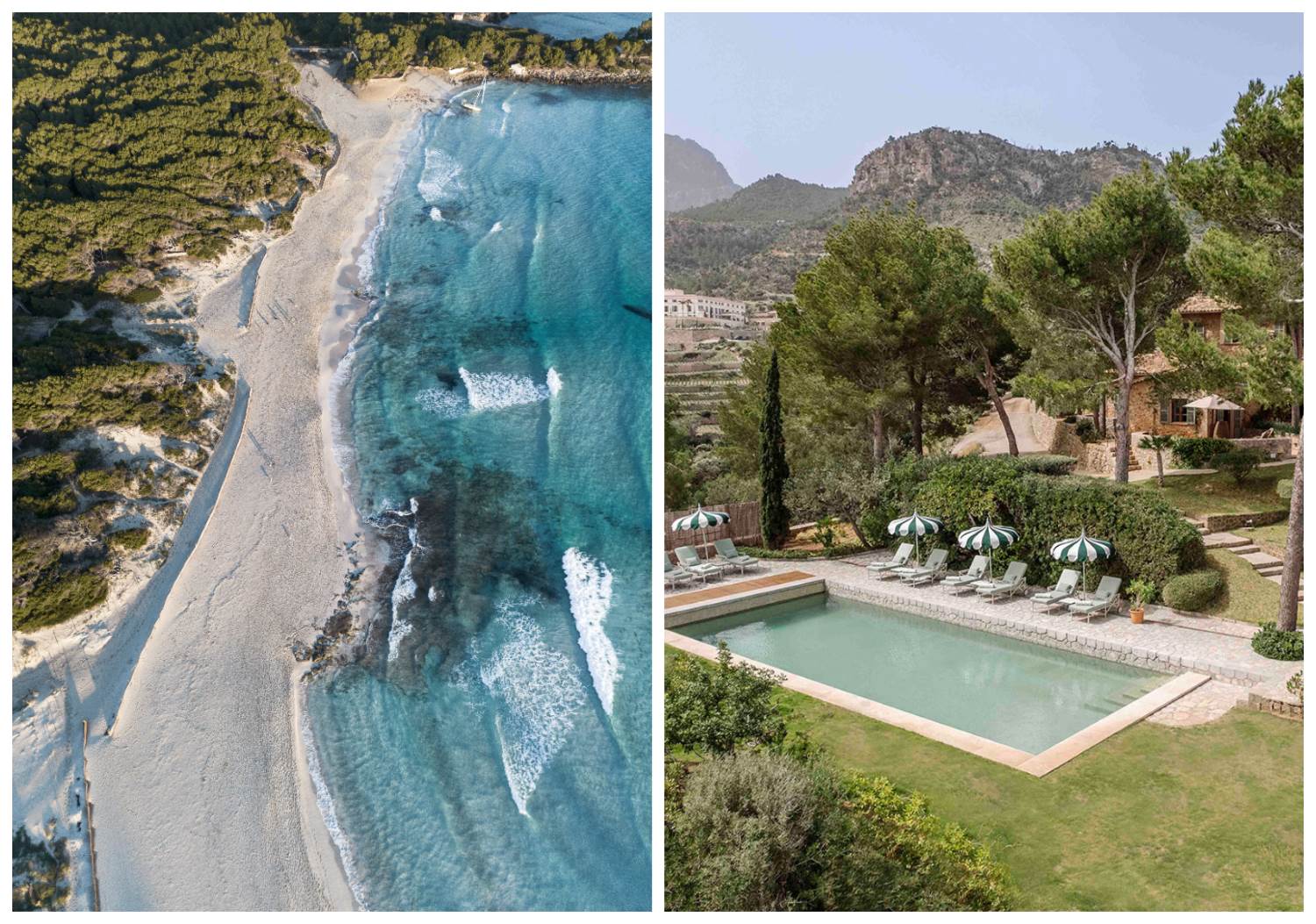 Majorca has a variety of dreamy beaches, from intimate coves with crystal-clear waters to livelier stretches dotted with beach clubs. © 1MEDIA/iStock, © Son Bunyola Hotel and Villas