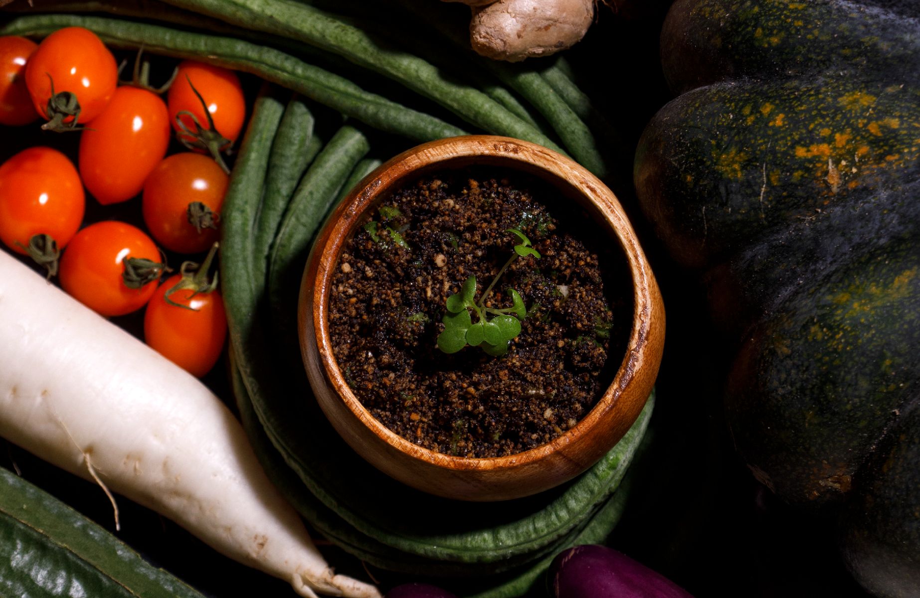 To serve fewer than the 18 vegetables in the folk song would be to miss the point. © Toyo Eatery