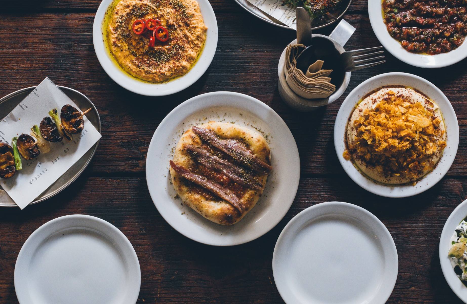 A spread of the well-priced Greek dishes at AGORA in Borough Market. © Gilles Draps/AGORA
