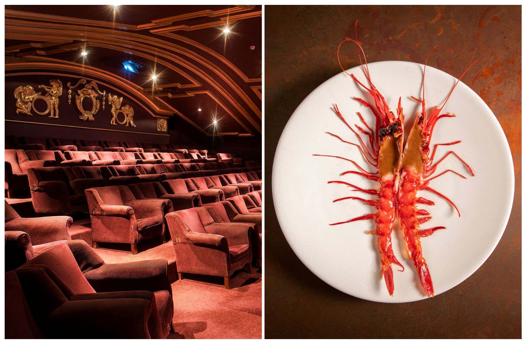 The Castle Cinema, which dates back to 1913, and shellfish from the theatrical Behind restaurant. © The Castle Cinema, © John Carey/Behind