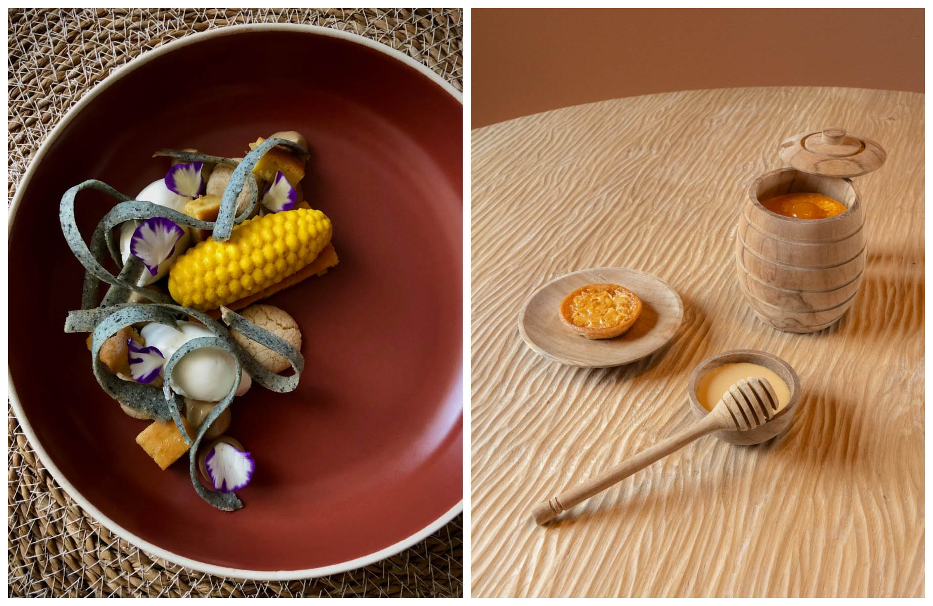 Dishes of the restaurants Agave and La Table du Grapiot in France’s Jura and Revermont. © Fernanda Pillon/Agave, © Bellard Nicolas/La Table du Grapiot
