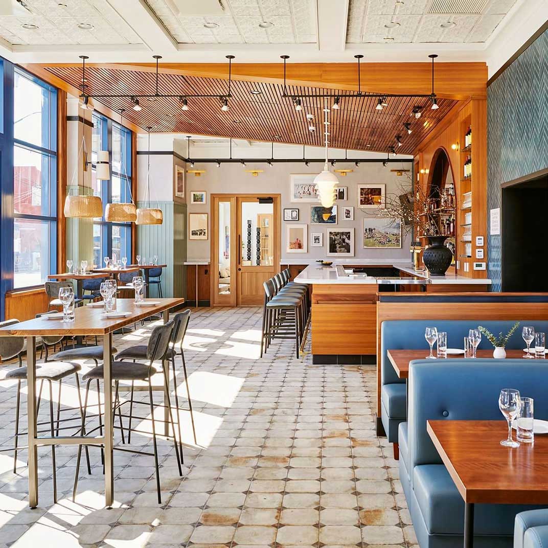 The ground-floor American restaurant, Margie's, at the Rockaway Hotel. © Rockaway Hotel