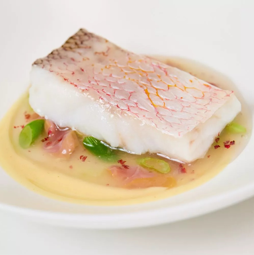 Tilefish dish at Mosu. Image shows a different preparation from the dish described in the article. © Mosu