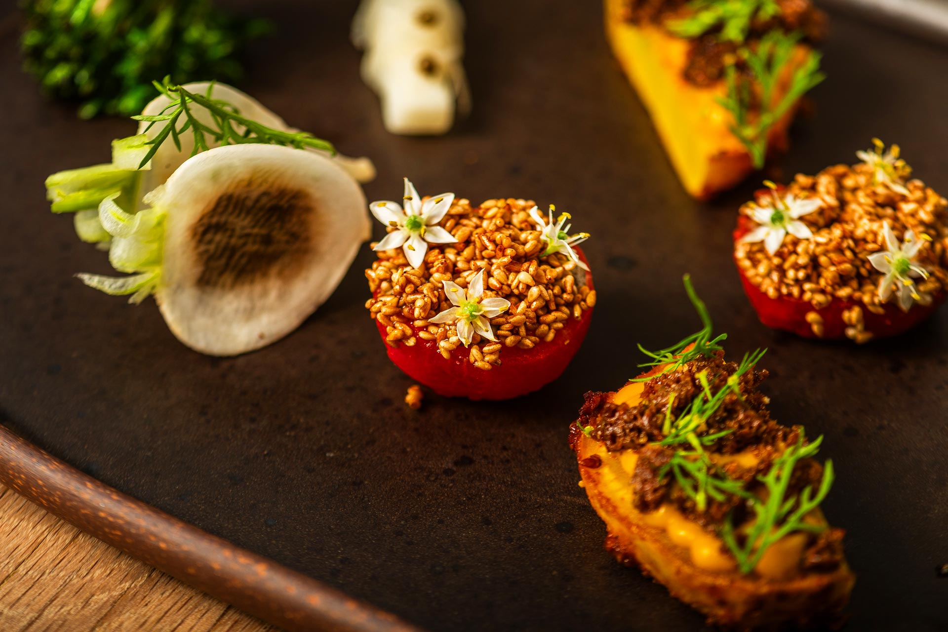 Flowers add a final flourish to the Season’s Plate. © Oyster Oyster