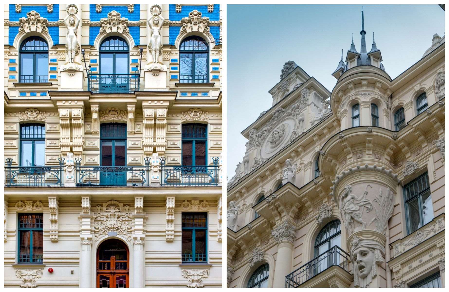 Some of Riga's most spectacular Art Nouveau masterpieces. © only_fabrizio/iStock, © Ana del Castillo/iStock