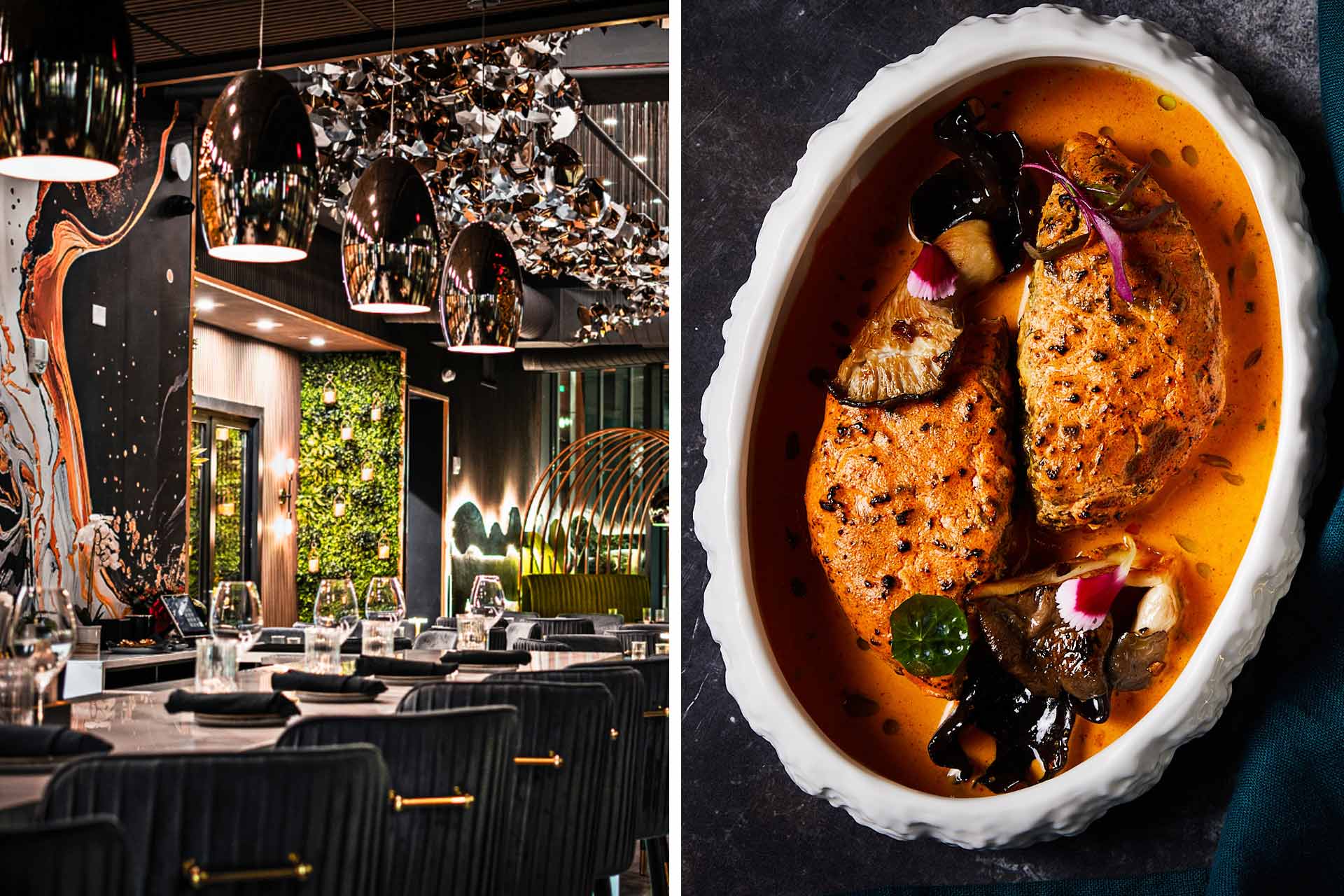 Tamasha promises an elegant setting for upscale Indian cuisine. © Harsha Sipani/Tamasha | © Daniel Ray Productions/Tamasha
