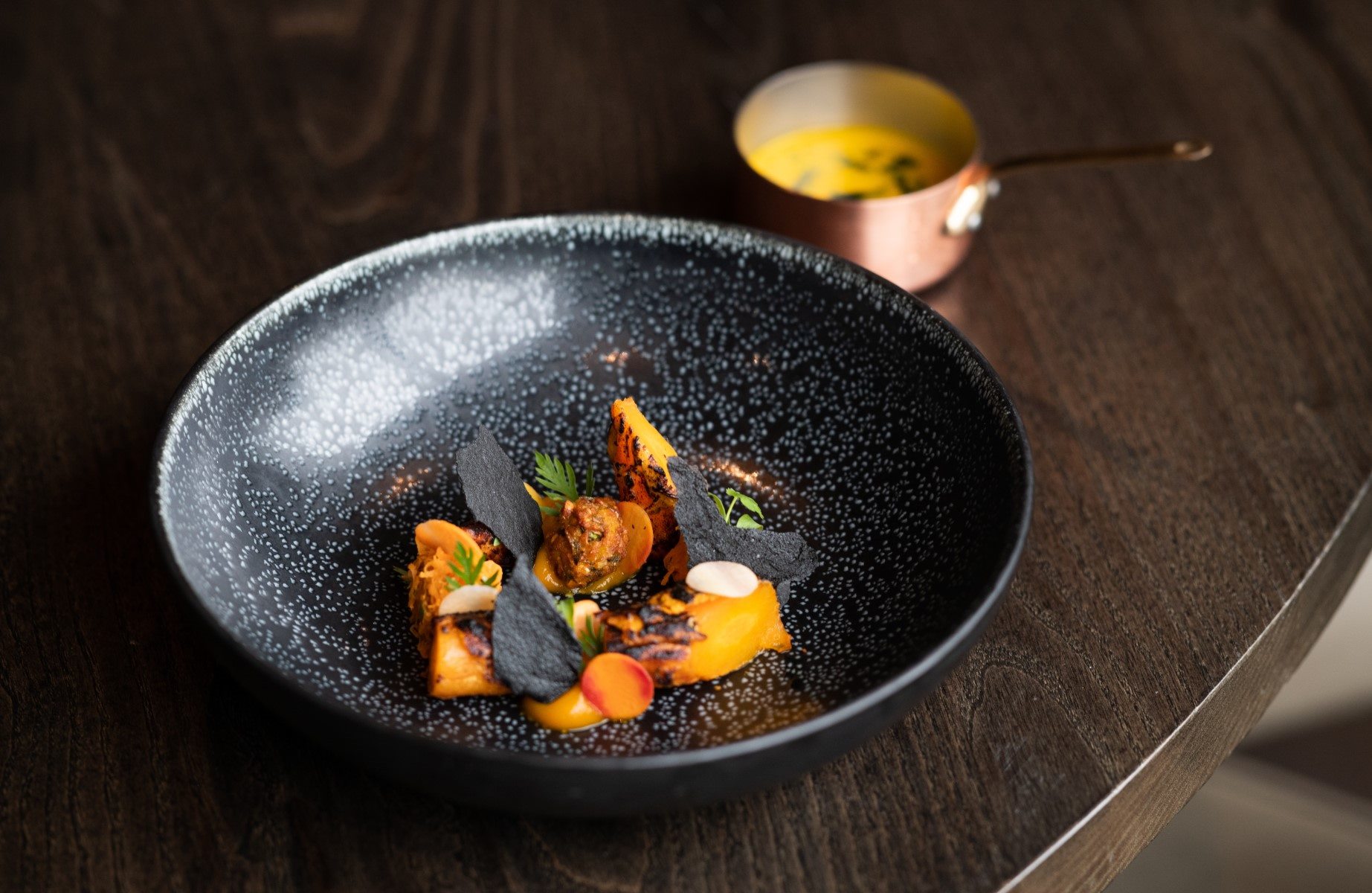 One of Aktar Islam's Two-MICHELIN-Star dishes at Opheem in Birmingham. © Tom Bird/Opheem