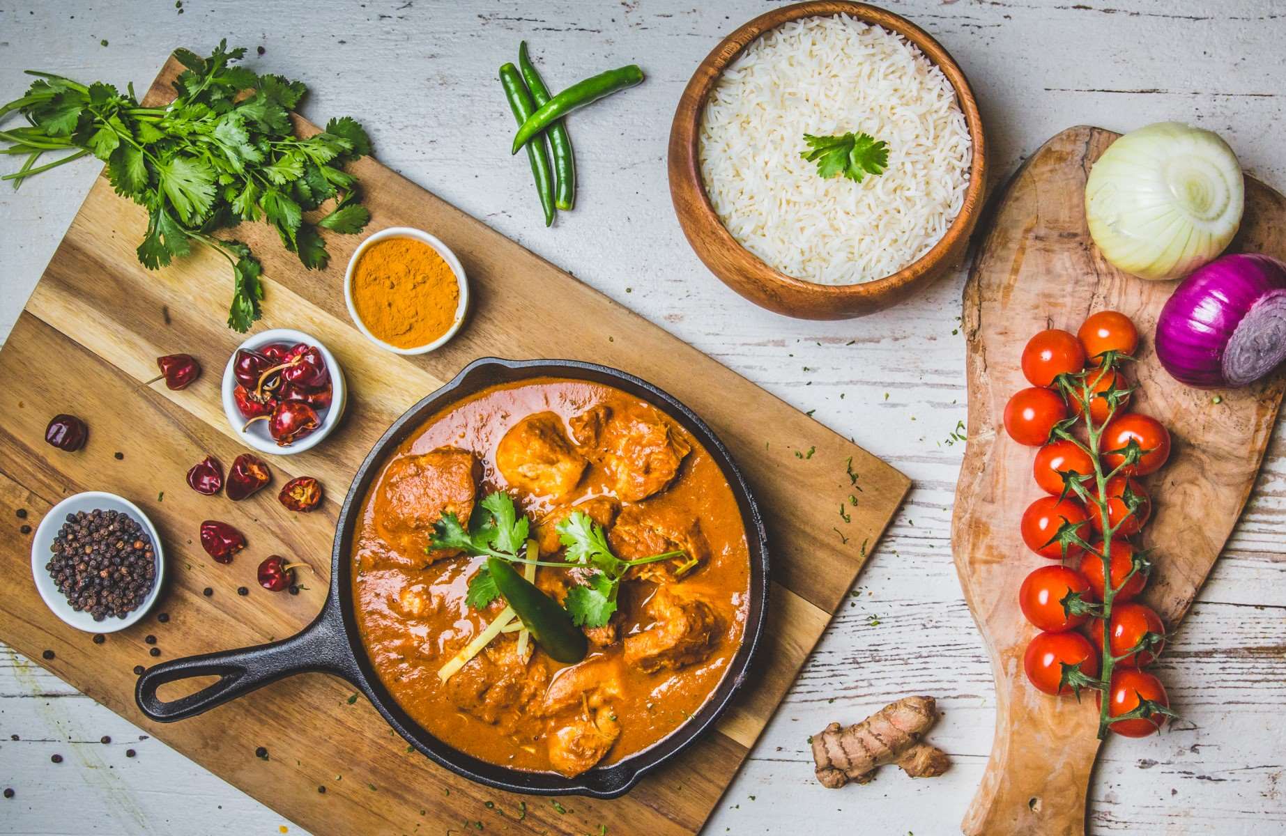 One of the curries from Asha's in Birmingham and the ingredients that went into it. © Crowd/Asha's