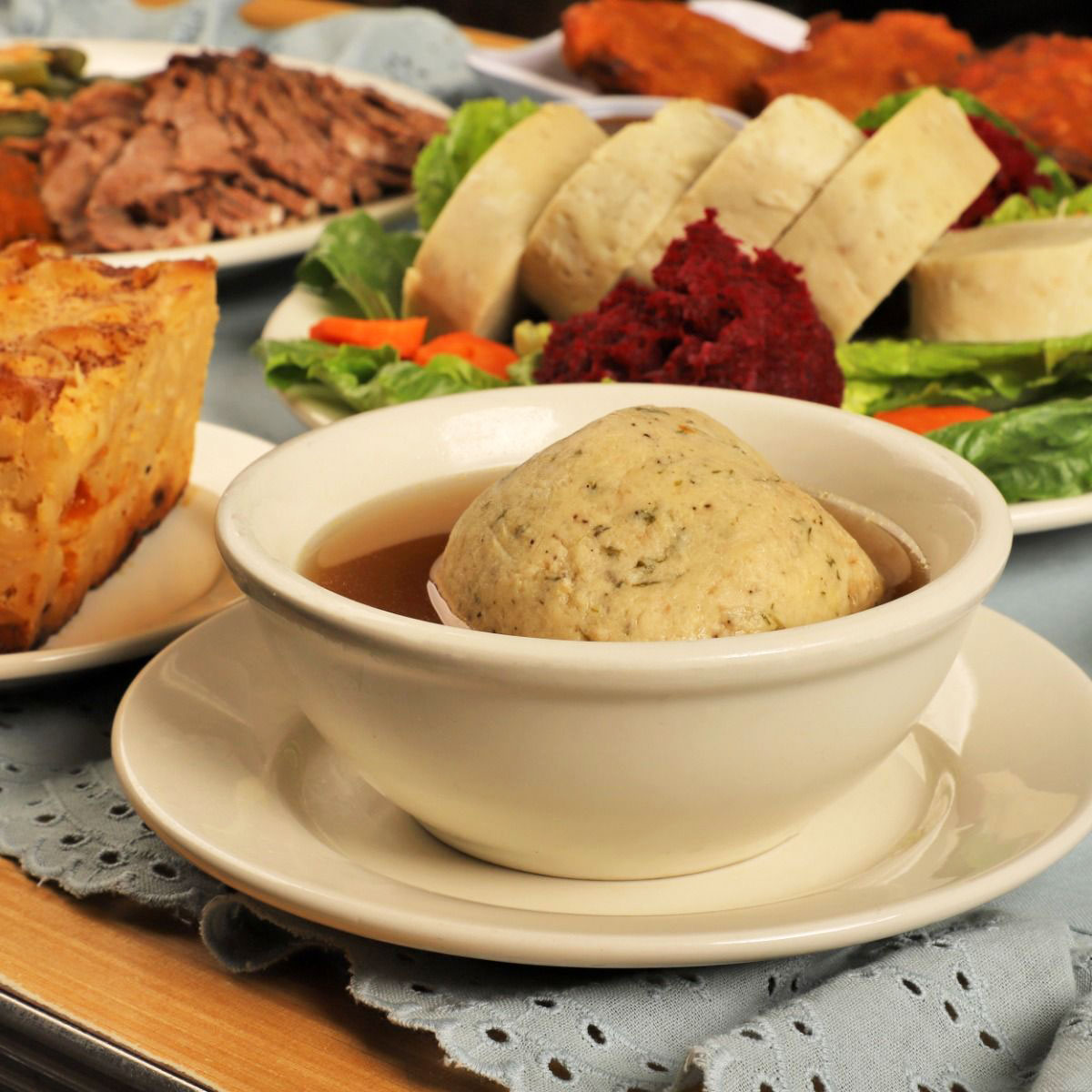 Katz's matzo ball soup is a Passover must. © Katz’s Deli
