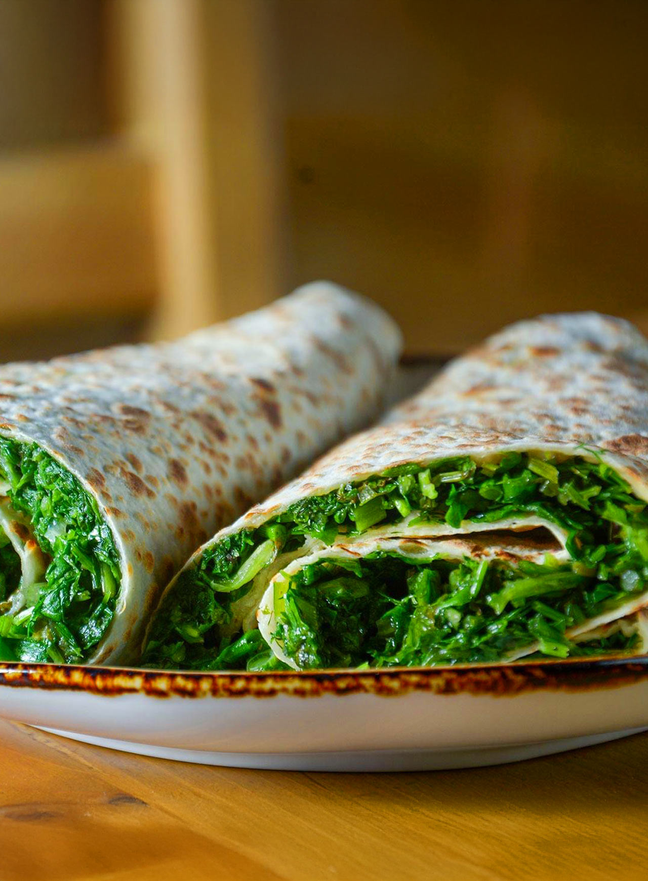 Zhengyalov hatz, or lavash filled with a mixture of both wild and cultivated greens, is also the name of this California restaurant. © Zhengyalov Hatz