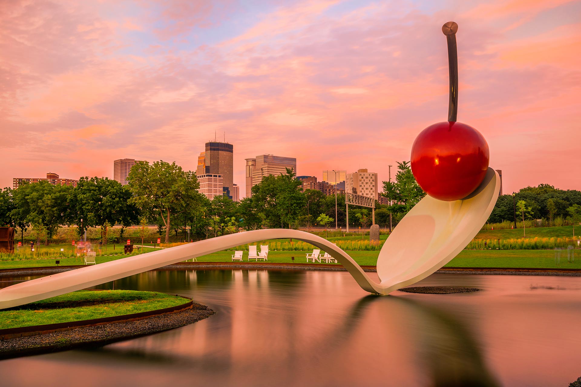 Minneapolis Spoonbridge and Cherry Sculpture Garden. © Lane Pelovsky/Meet Minneapolis Kathy McCarthy 