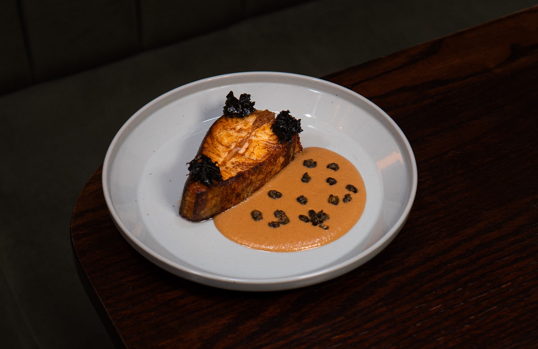 Halibut Bicol Express at Donia, London. © Matthew S Weller/Donia