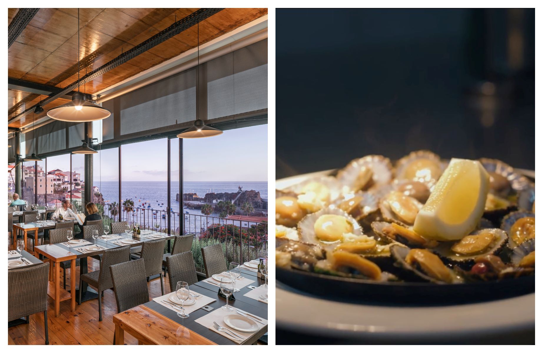 No Vila do Peixe, o que se come é o que se vê das amplas janelas viradas para o Atlântico: marisco e peixe frescos, acabados de chegar do mar. © Pedro Faria/Vila do Peixe; Michelin Guide