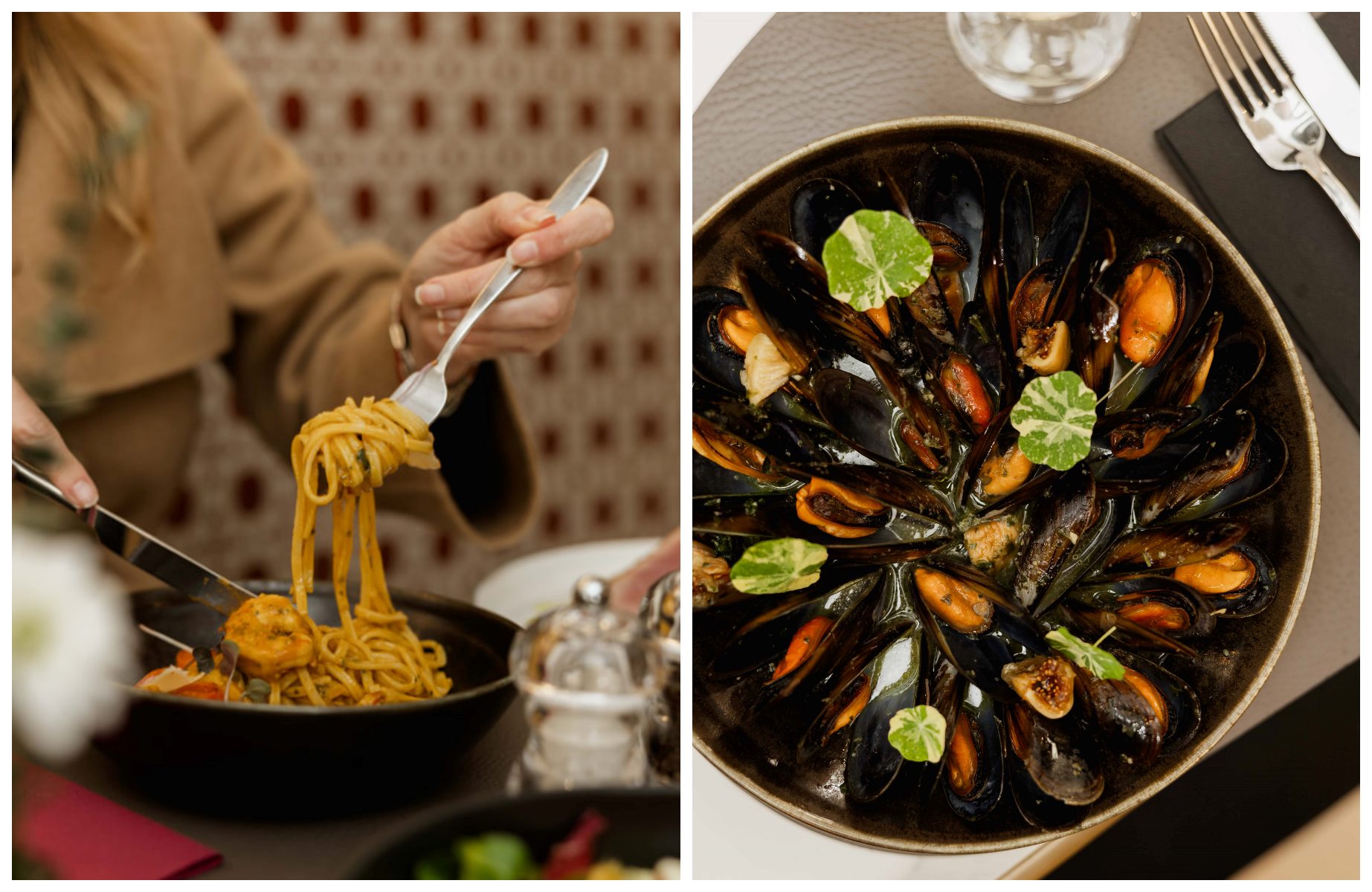 Tagliolini with Adriatic langoustines and Mussela buzara © Zinfandel Food & Wine bar