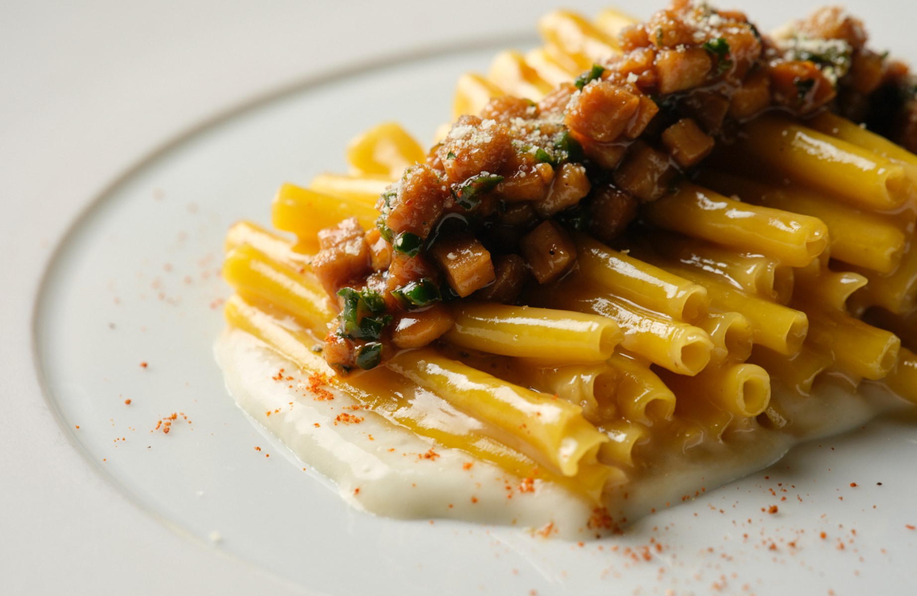 A layered pasta dish at MICHELIN-Starred restaurant INEO in the heart of Rome. © Alberto Blasetti/INEO