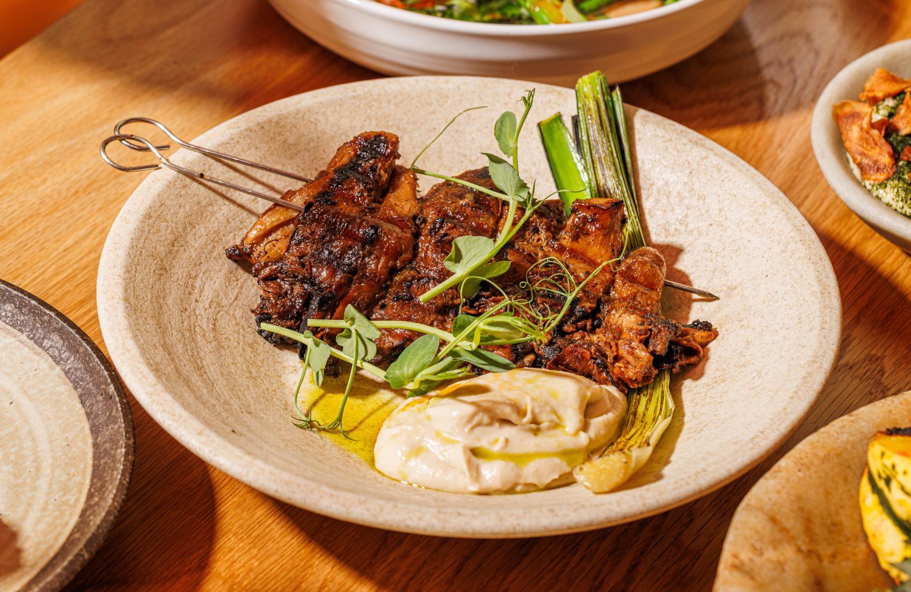 Oyster mushroom skewers from the 'mostly vegan' Tendril. © Anton Rodriguez/Tendril