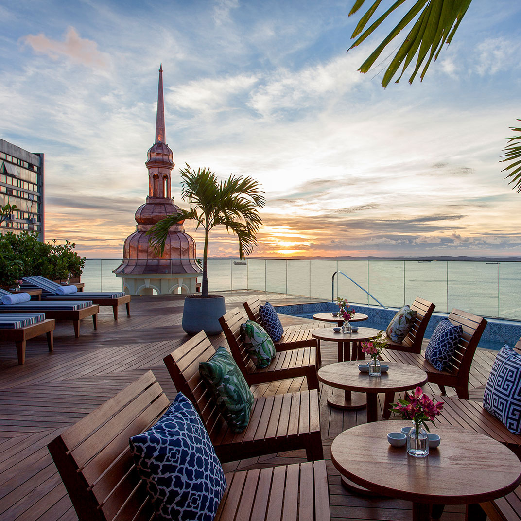 The standout rooftop at the art deco One-Key Fera Palace Hotel in Brazil’s historic city of Salvador. © Fera Palace