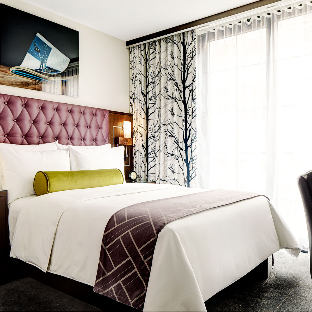 For a cleaning fee, your tiny dog receives in-room amenities and access to Bryant Park, an easy walk from the hotel. © The Archer Hotel