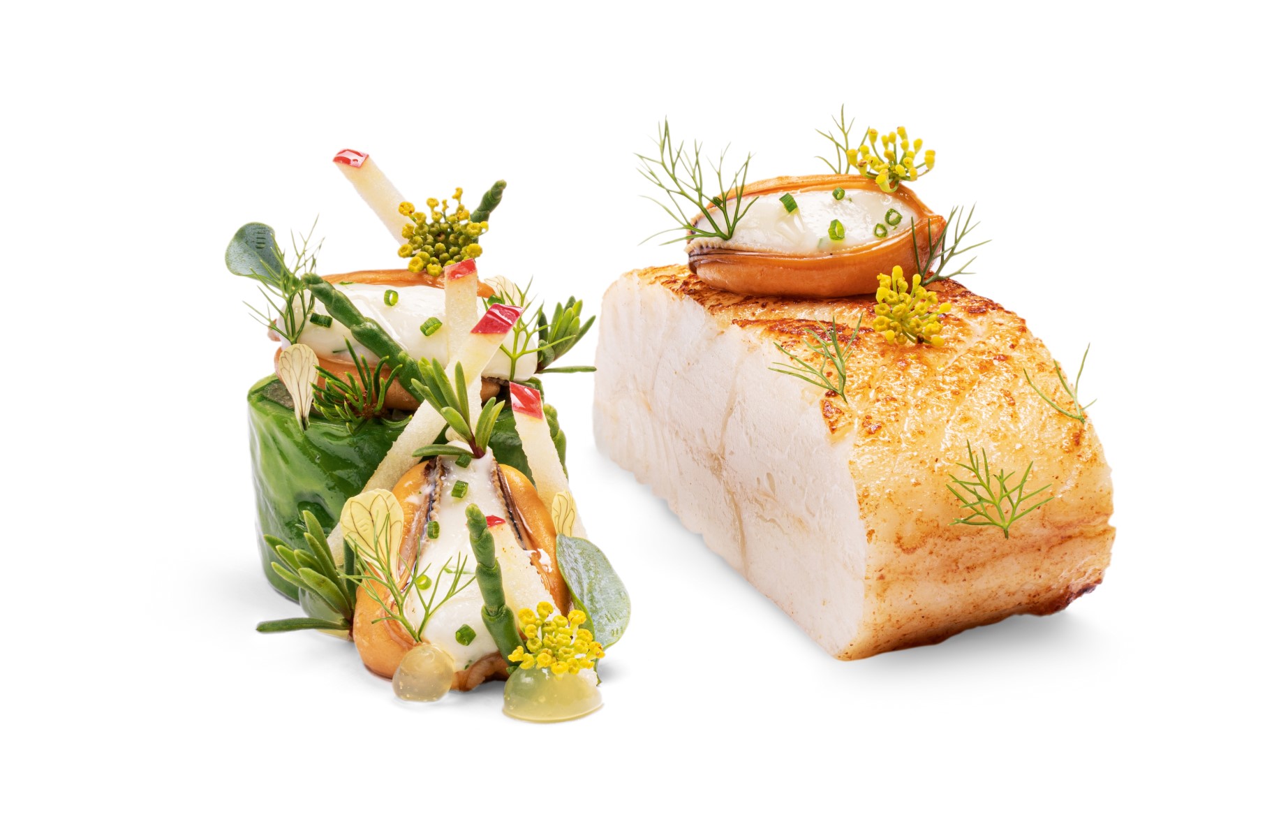 Cornish turbot with smoked mussels, one of the standout dishes from our Inspector's meal. © WeTheFoodSnobs/CORE by Clare Smyth
