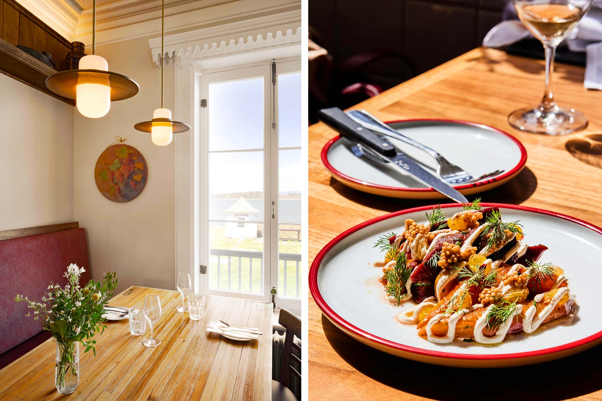 Côté Est is set on the banks of the St. Lawrene River. A vibrant starter to kick off a meal at Casavant. © Atelier FILZ/Côté Est | © Dominique Lafond/Casavant