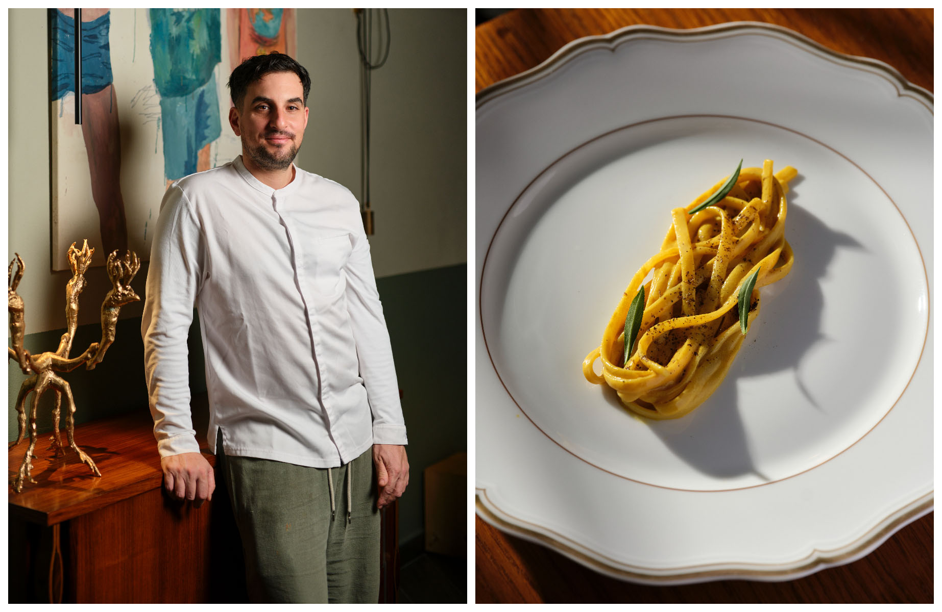 Chef Antonio Ziantoni helms the kitchen of the MICHELIN-Starred restaurant Zia. ©Alberto Blasetti/The MICHELIN Guide