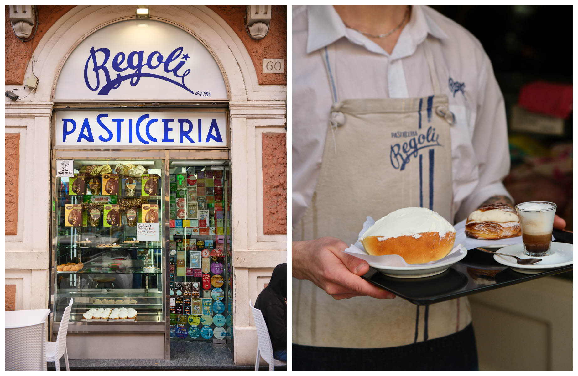 Pasticceria Regoli is a 1916 bakery in the Esquilino neighborhood, famed for its cream-filled Roman specialty, maritozzi. ©Alberto Blasetti/The MICHELIN Guide