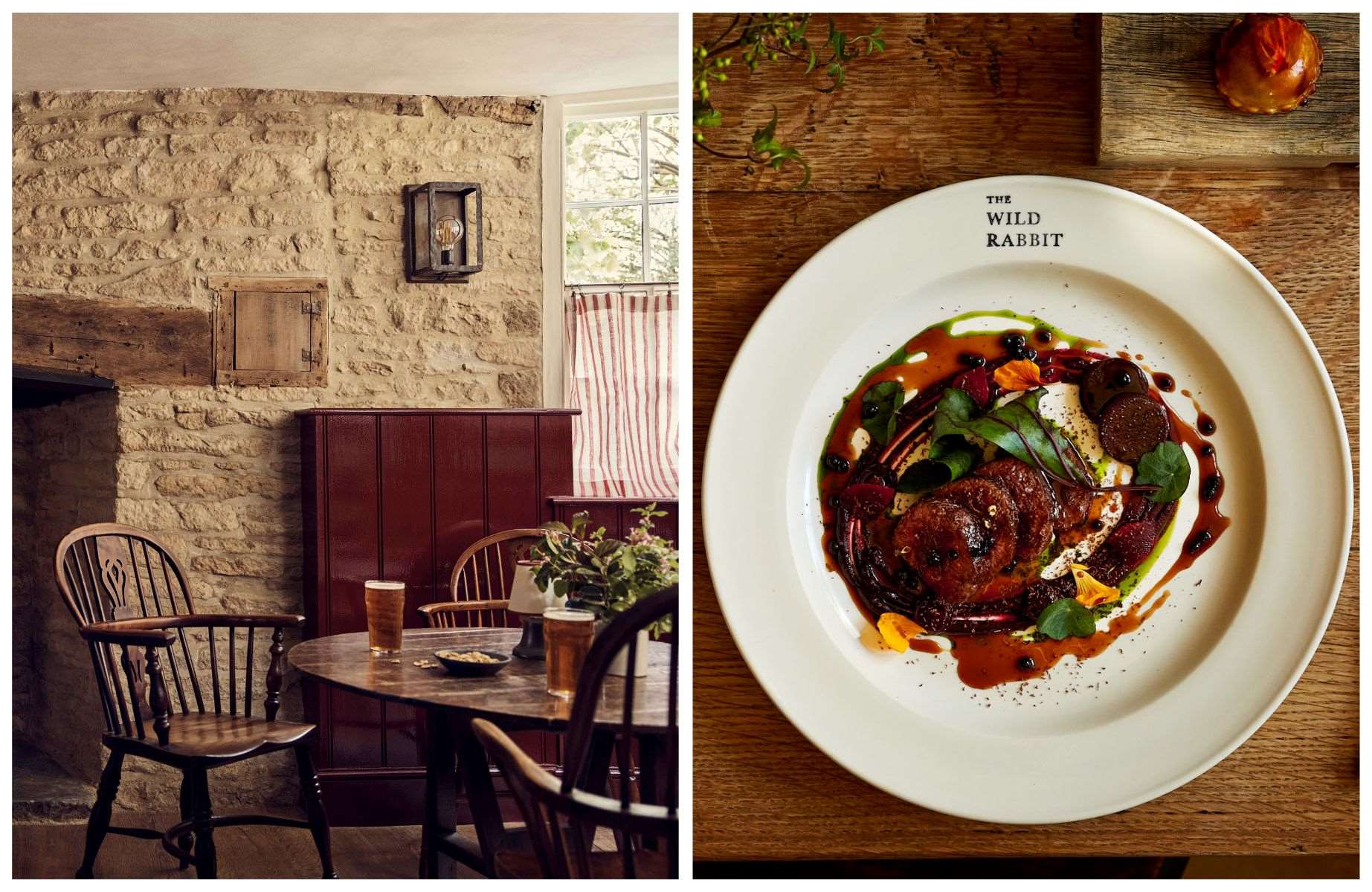 The Bell and The Wild Rabbit are charming Cotswolds pubs owned by the Daylesford group. © Martin Morrel/The Bell, © The Wild Rabbit