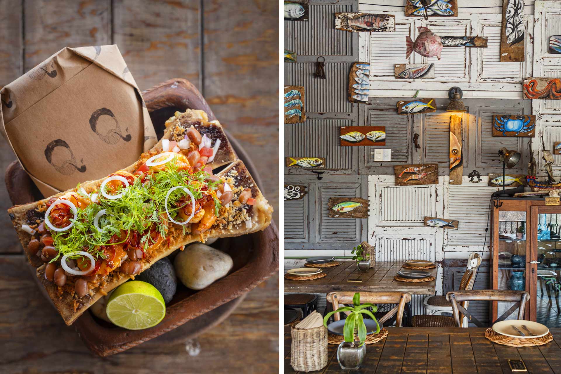 Loaded bone marrow and fish-themed dining room. © Alerta 32 | © Grupo DO/Punta Corcho