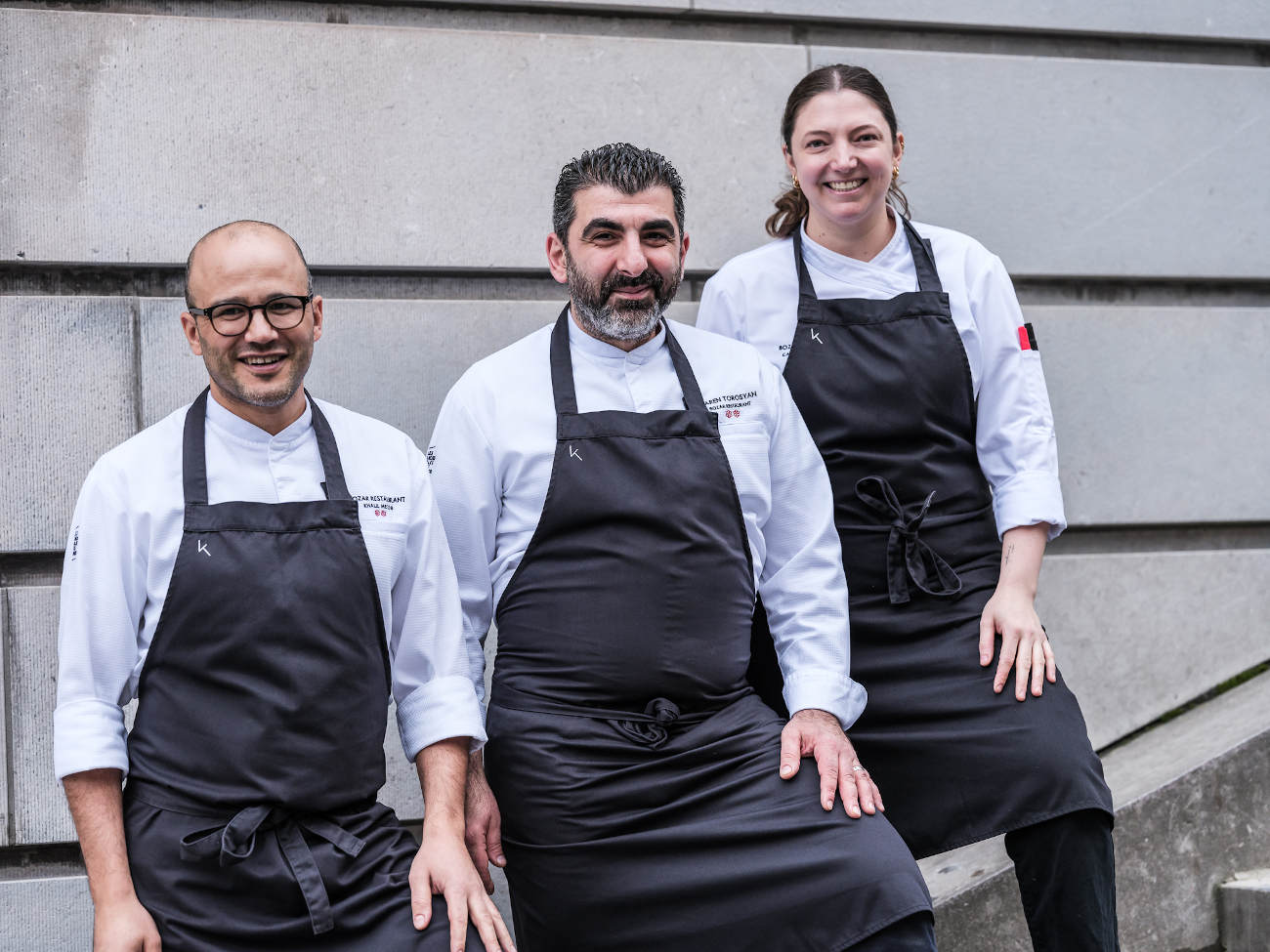 Khalil Mezni, Karen Torosyan en Cassandre Ercolini zijn de sterkhouders achter Bozar Restaurant. © Pieter D'Hoop