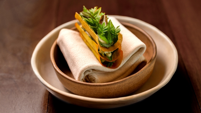 Greens on a Breadfruit Crisp at Dewakan © Dewakan