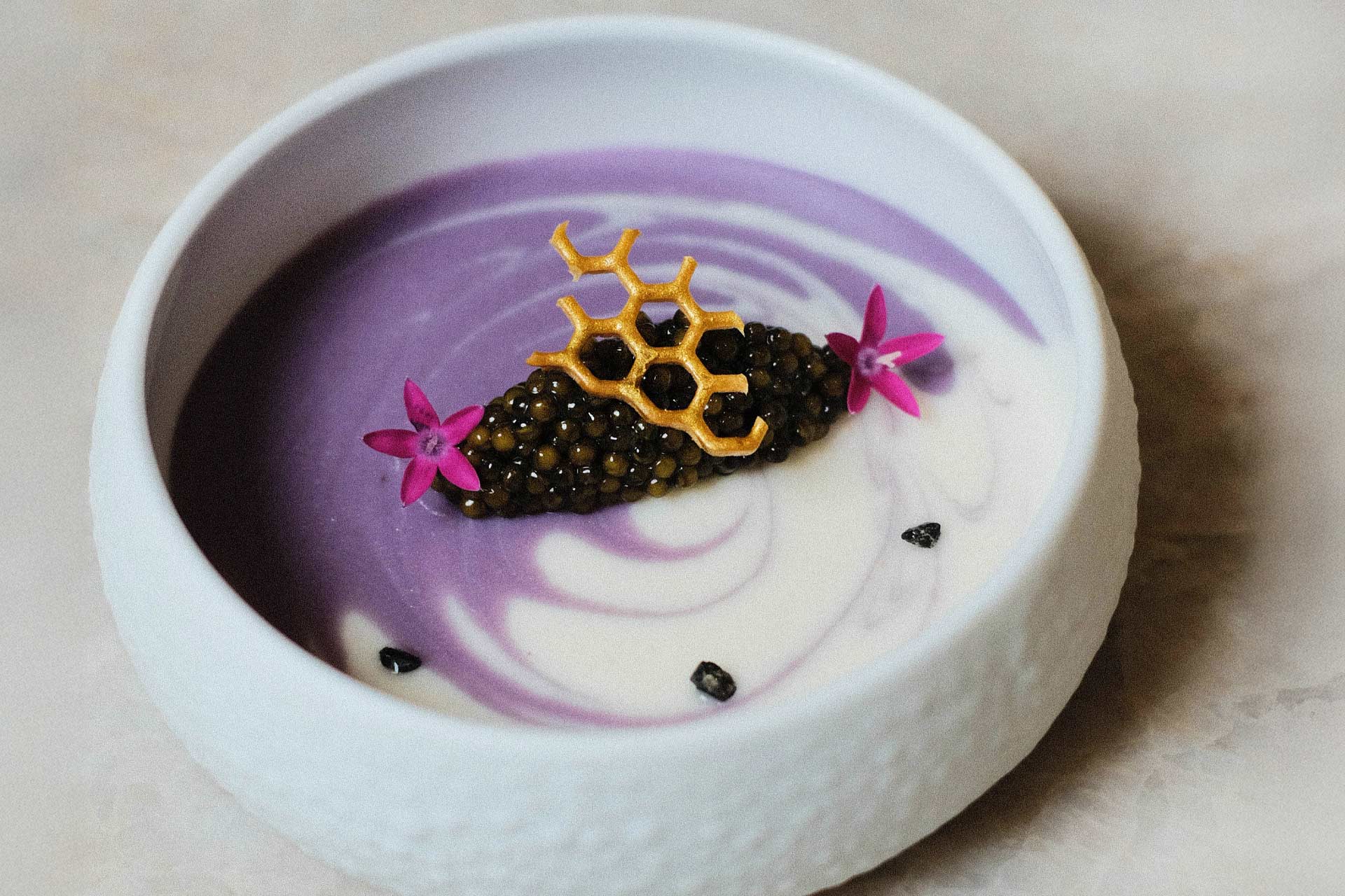 Chef Tung's reimagining of Chè Khoai, a classic Vietnamese dessert. © Christoper Abeleda/Camille