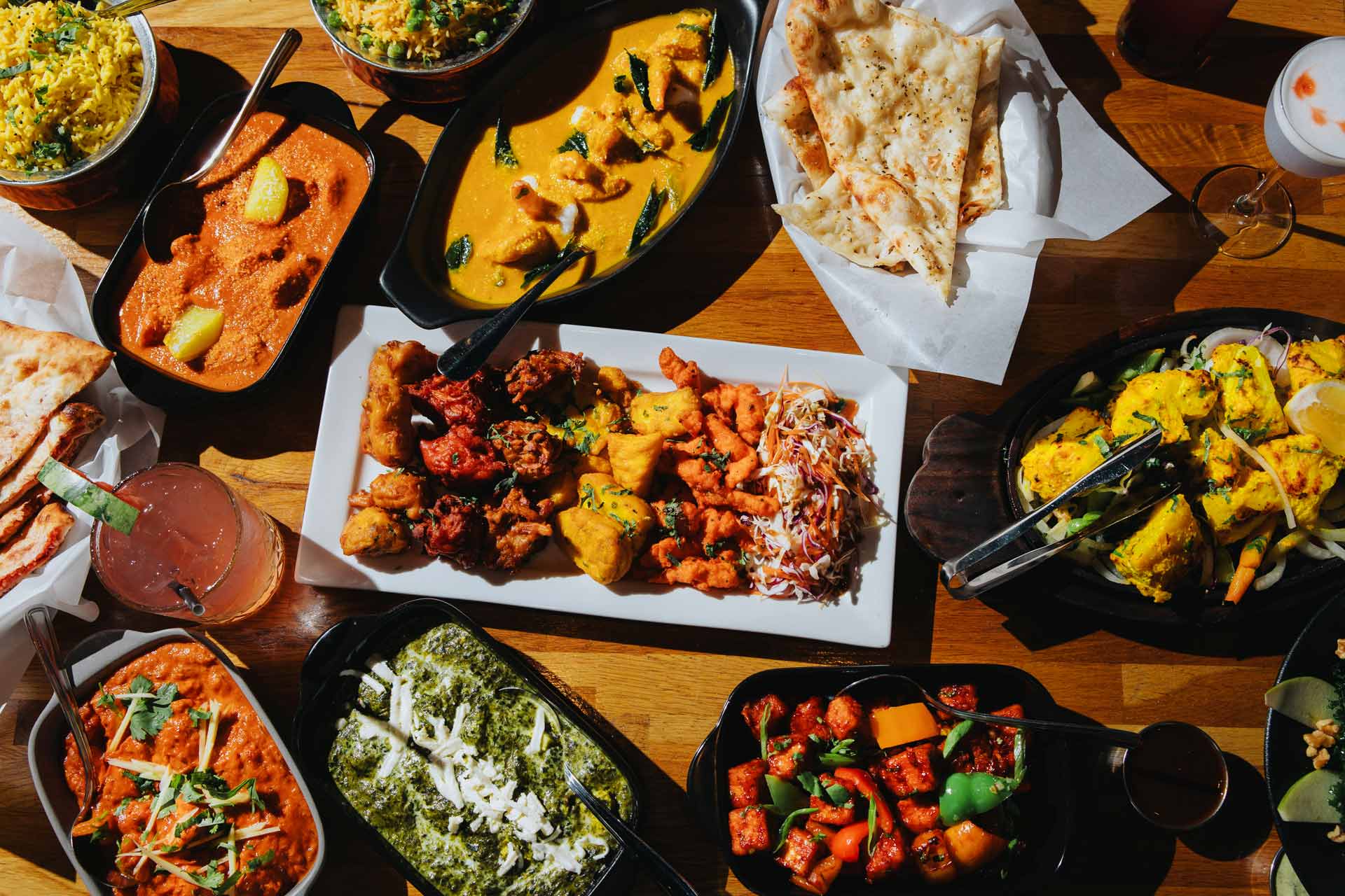 Dish spread. © Emma Young/Karma Indian Bistro