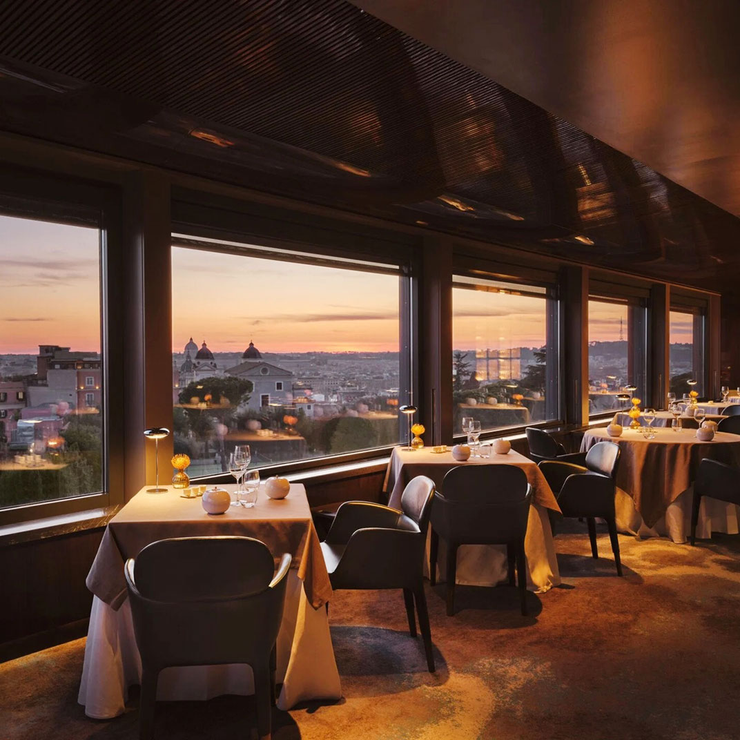 From La Terraza, one of Rome's more magnificent sunsets. © Hotel Eden, Dorchester Collection