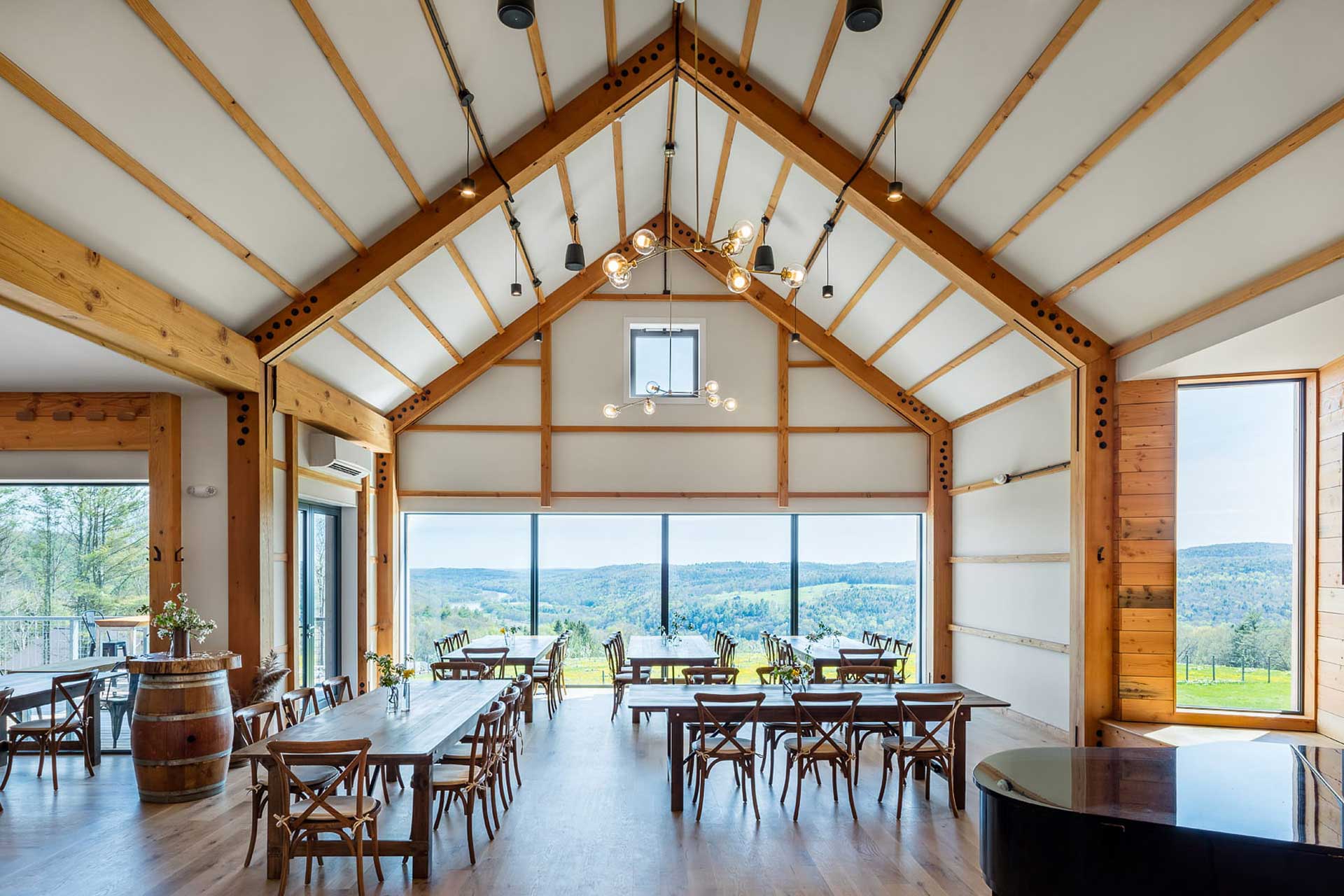 Excellent orchard views from the Tasting Room restaurant at Seminary Hill. © Peter Crosby, Seminary Hill Orchard & Cidery