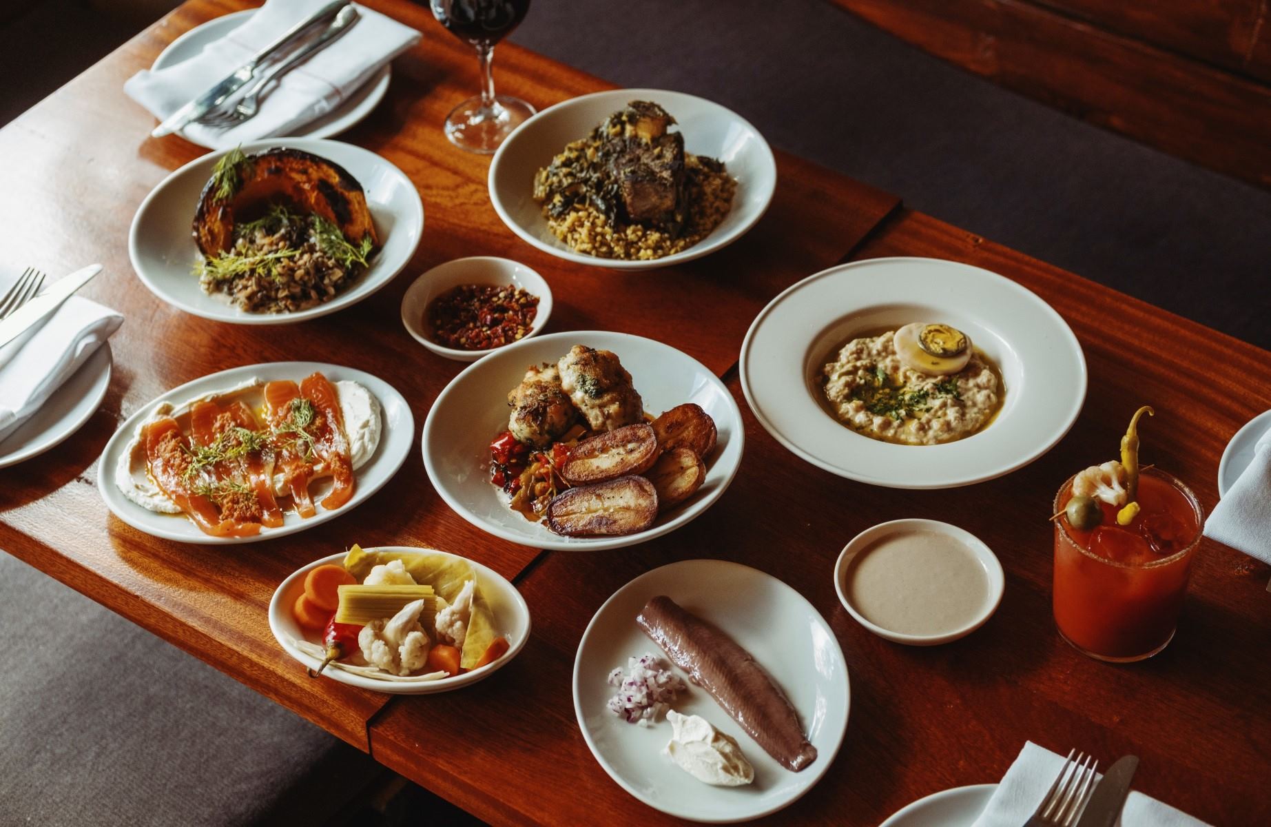 A selection of Oren's Mediterranean and Middle Eastern sharing plates. © Benjamin McMahon/Oren