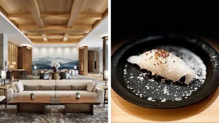The heart of Nara city is home to familiar comforts, like global hotel brands and classic nigiri sushi counters. © JW Marriott Hotel Nara  © Shikinosushi KROUTO