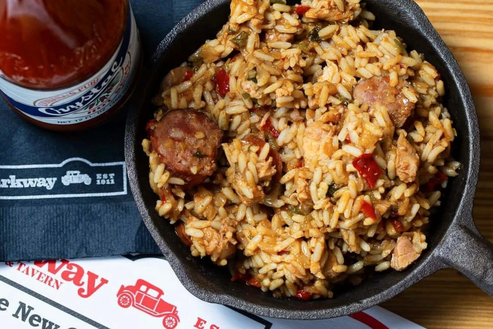 Traditional chicken and sausage Jambalaya. © Parkway Bakery & Tavern