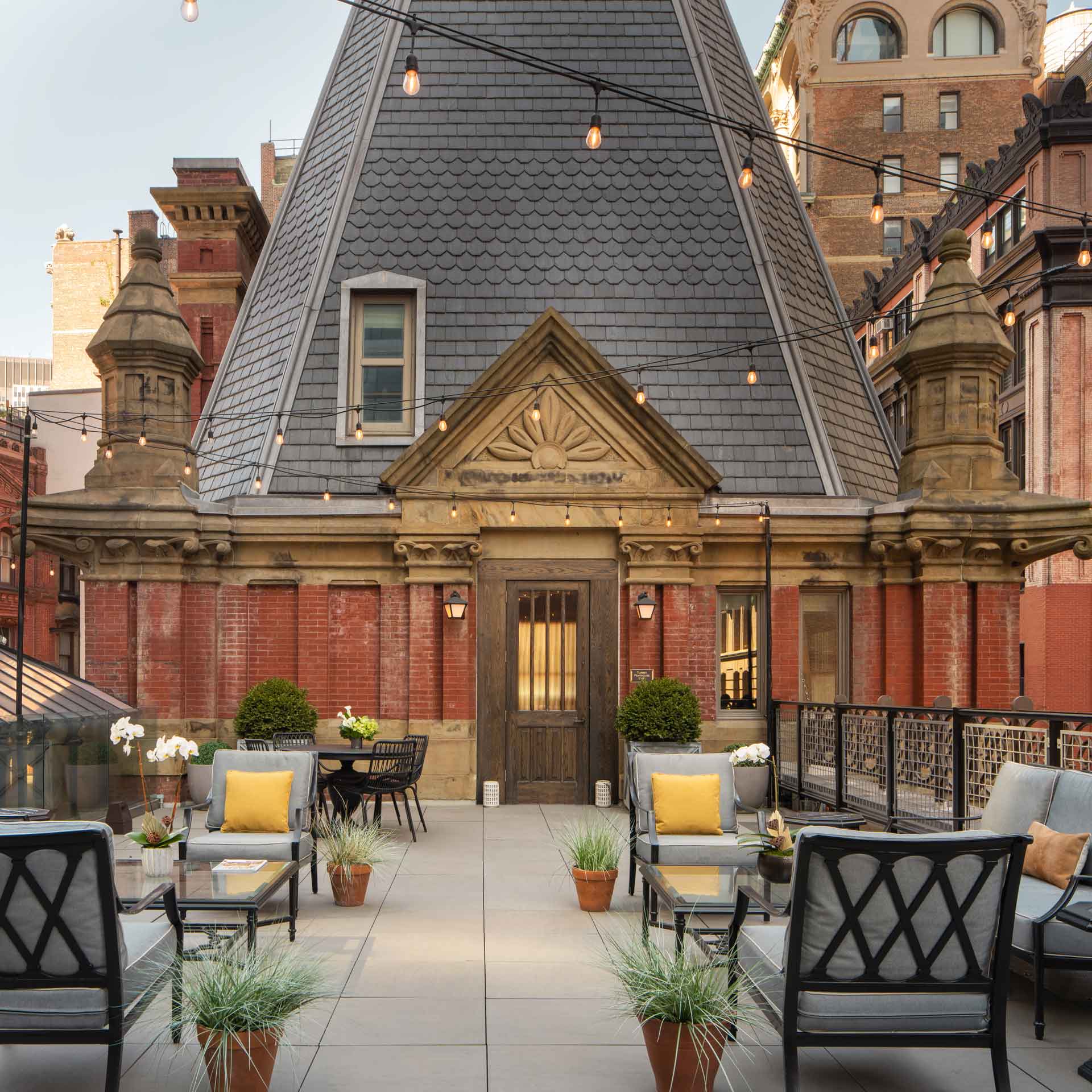 A penthouse space at the Beekman, at the peak of what was one of Manhattan's earliest skyscrapers.  © The Beekman, A Thompson Hotel