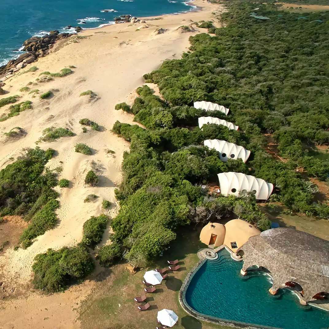 Cocoons are designed to be "expedition chic" without losing sight of Sri Lanka’s wild backdrop. © Wild Coast Tented Lodge