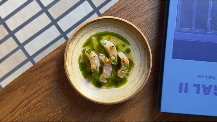 A course from the Spring menu of white fish, gooseberry and whitecurrant. © Boreal