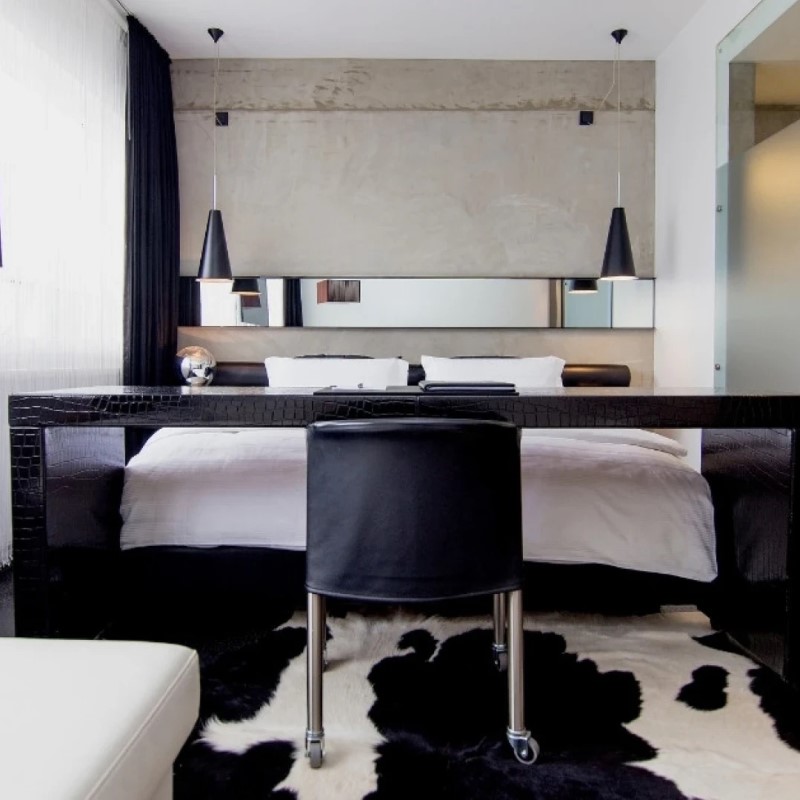 Minimalist monochrome design runs throughout Thingholt. © Thingholt by Center Hotels