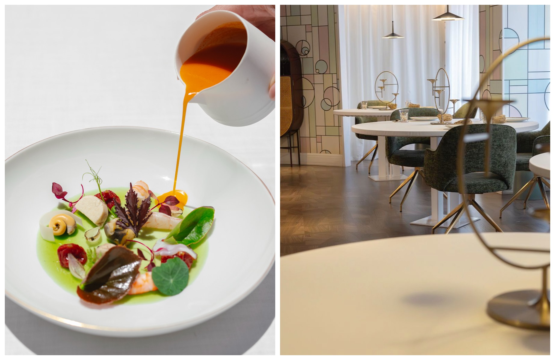 The freshness of LÚ Cocina y Alma’s seafood cuisine is based on the preparation of raw or lightly cooked shellfish and fish, accompanied by emulsified sauces. © Ivan Moreno/LÚ Cocina y Alma