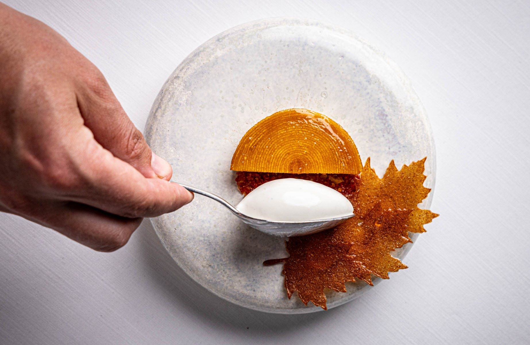 An autumnal, finely crafted dessert from Vollmers in Malmö. © David Back/Vollmers