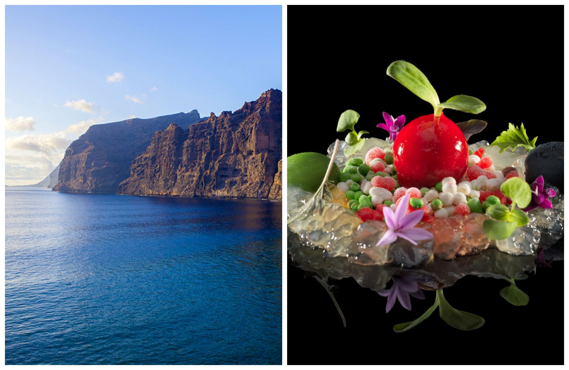 Là où la terre plonge dans l'Atlantique : les falaises de Los Gigantes, l’un des paysages naturels les plus impressionnants de Tenerife ; et la cuisine basque revisitée à la sauce canarienne du restaurant M.B. © IMV/iStock