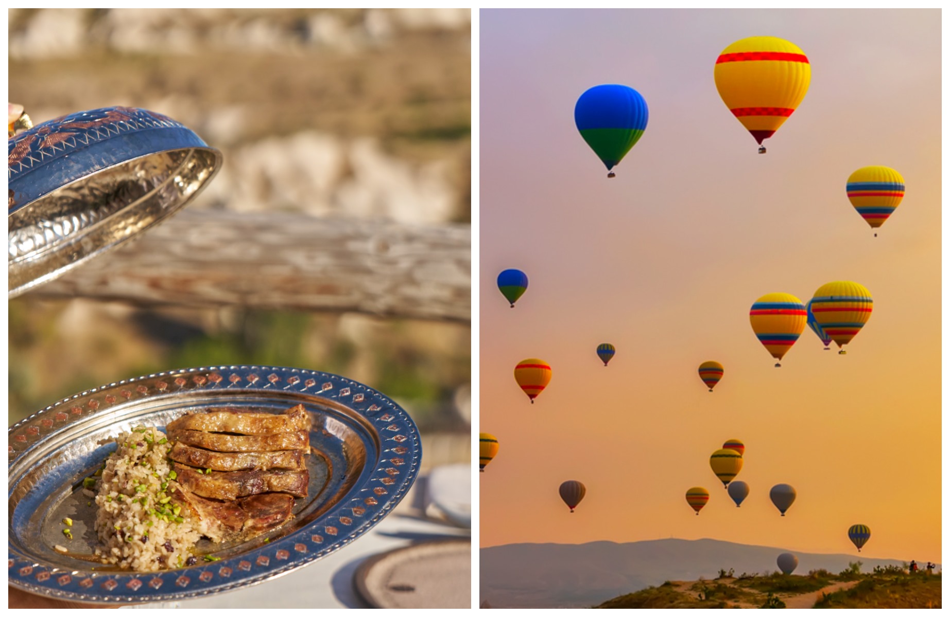 Nahita combines regional dining with one of Cappadocia’s most memorable sights: colorful hot-air balloons. © Nahita | © VladyslavDanilin/iStock
